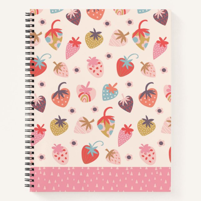 Strawberries fun Spiral Notebook (Front)