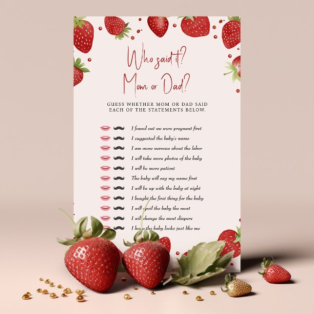 Strawberries Game Who Said It? Mom or Dad? (Creator Uploaded)