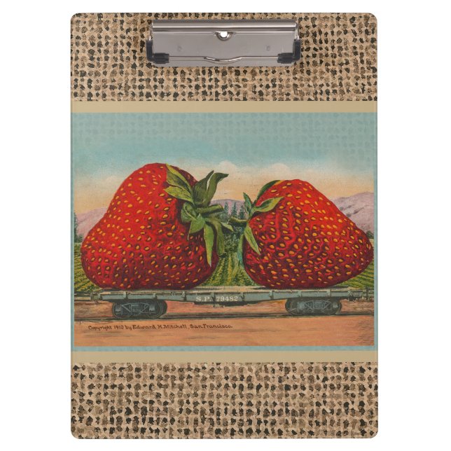 Strawberries Giant Antique Fruit Fun Clipboard (Front)