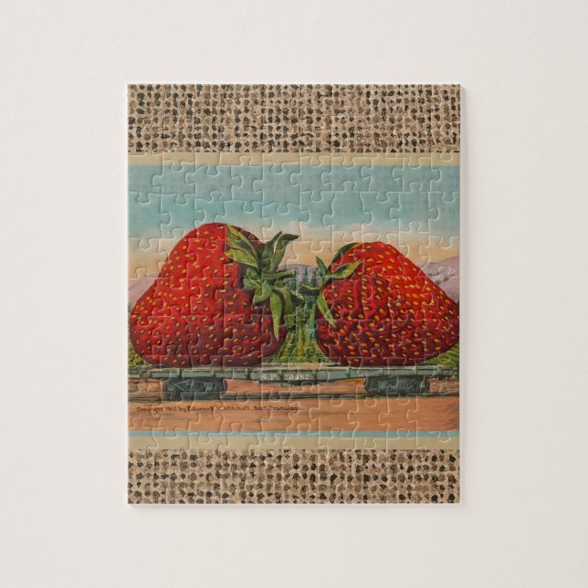 Strawberries Giant Antique Fruit Fun Jigsaw Puzzle (Vertical)