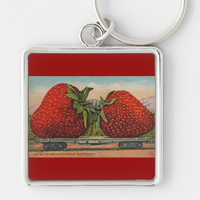Strawberries Giant Antique Fruit Fun Keychain (Front)