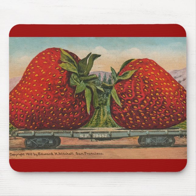 Strawberries Giant Antique Fruit Fun Mouse Pad (Front)