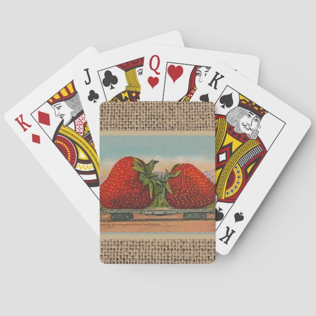 Strawberries Giant Antique Fruit Fun Playing Cards (Back)