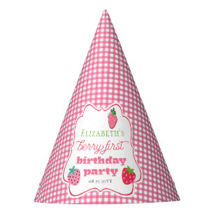 Strawberries Girl's Berry First Birthday Party Hat