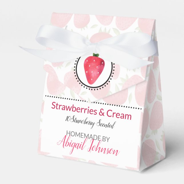 Strawberries Homemade Bath & Body Gift Packaging Favor Box (Front Side)