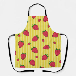 Strawberries Illustration Apron