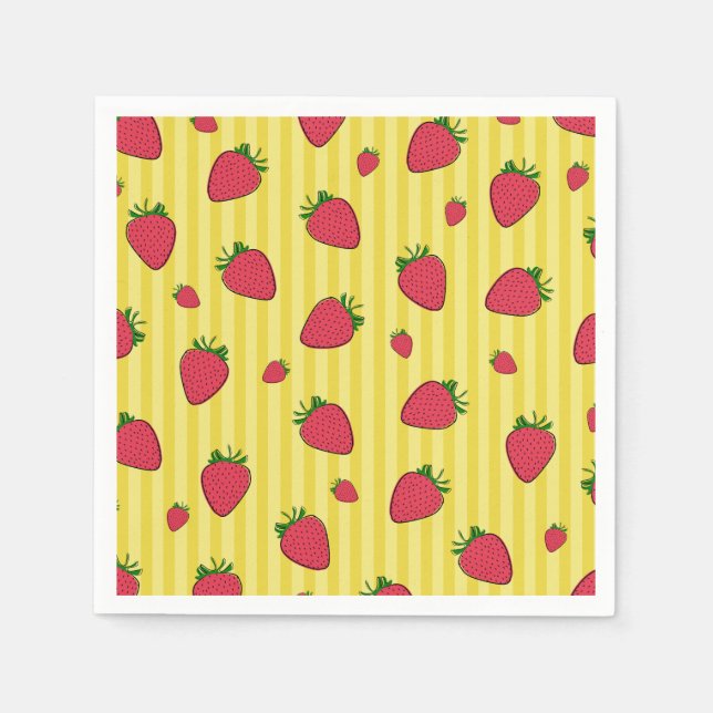 Strawberries Illustration Napkin (Front)