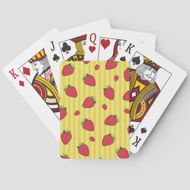 Strawberries Illustration Playing Cards (Back)