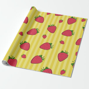Strawberries Illustration Wrapping Paper