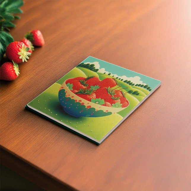 Strawberries In A Meadow Tile (Creator Uploaded)