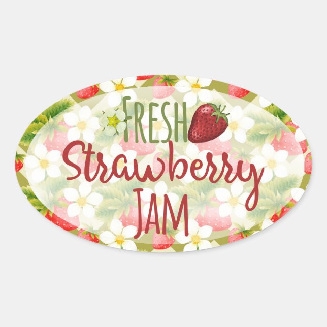 Strawberries  Jam Canning Label (Front)