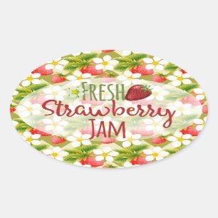 Strawberries  Jam Canning Label