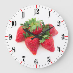 Strawberries Large Clock