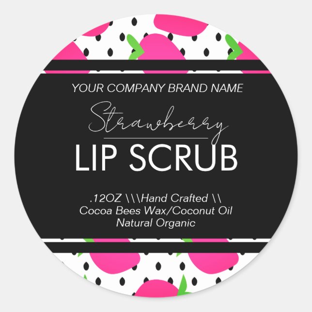 Strawberries Lip Business Packaging Square Sticker (Front)