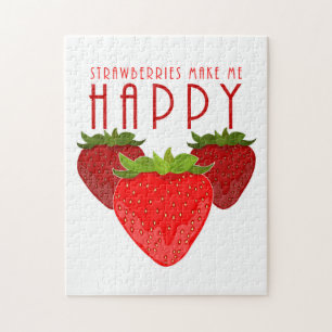 Strawberries Make Me Happy Jigsaw Puzzle