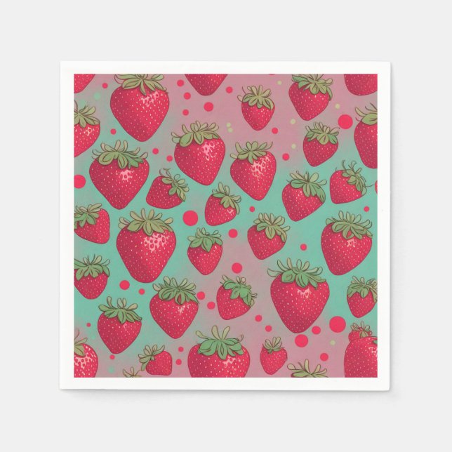 strawberries napkin (Front)
