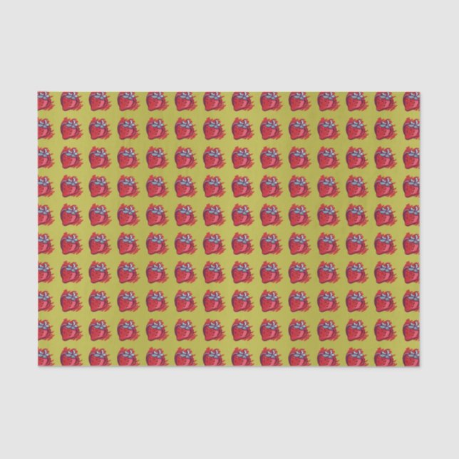 Strawberries On Gold Craft Items Tissue Paper (Front)