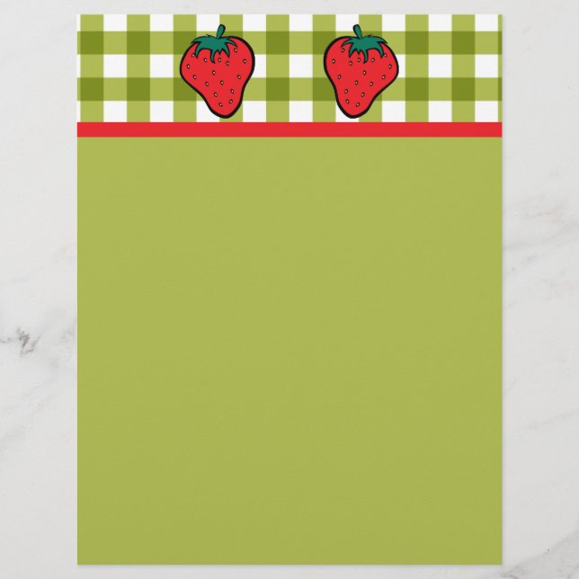 Strawberries on Green Gingham (Front)