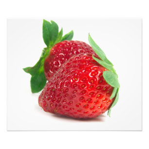 Strawberries on white photo print