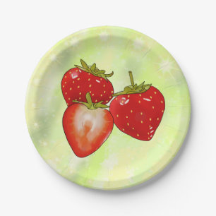 strawberries  paper plate