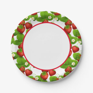 Strawberries Paper Plate