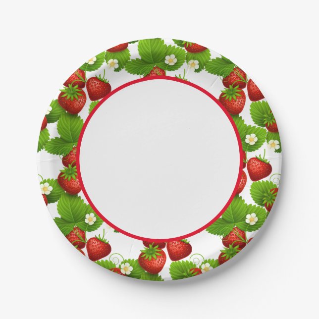 Strawberries Paper Plate (Front)