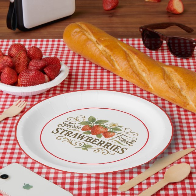 Strawberries Paper Plate (Picnic)