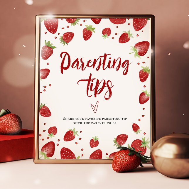 Strawberries Parenting Tips 8x10 Table Sign (Creator Uploaded)