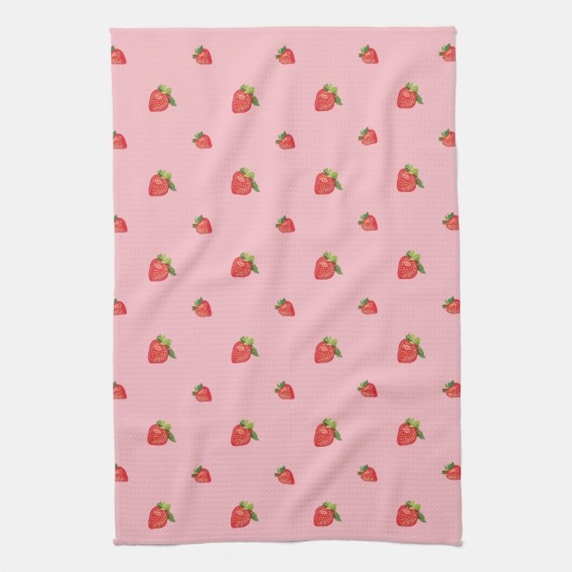 Strawberries pattern kitchen towel (Vertical)