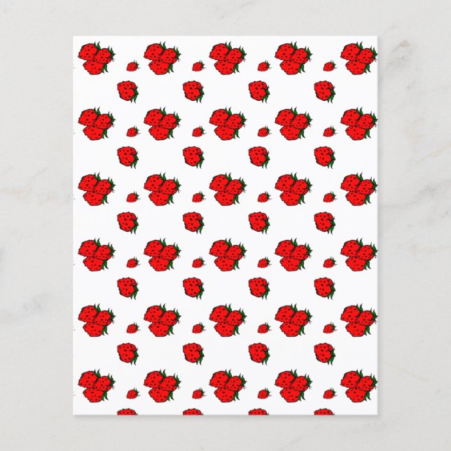 Strawberries Pattern Paper Flyer Template (Front)