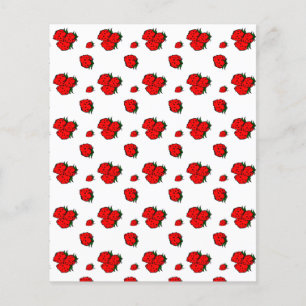 Strawberries Pattern Paper Flyer Template