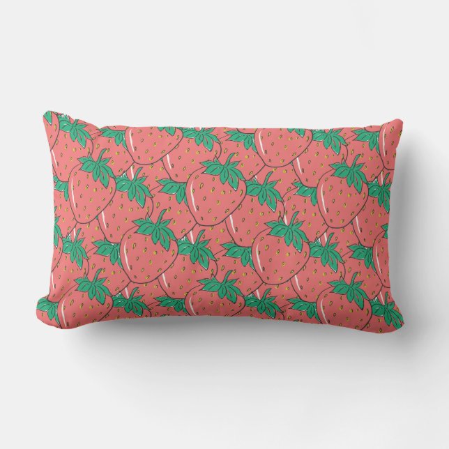 Strawberries Pattern throw pillows (Front)