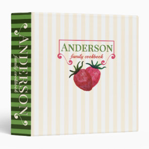 Strawberries personalized cooking cookbook recipe binder