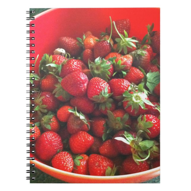 Strawberries red fruit photo notebook (Front)