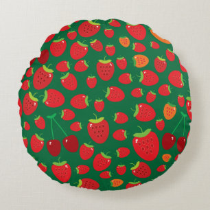 Strawberries   round pillow
