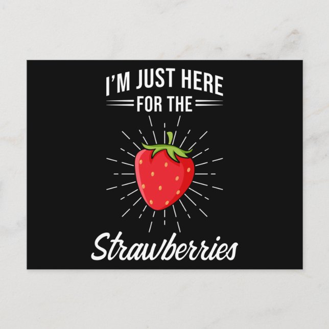 Strawberries Say Funny Postcard (Front)