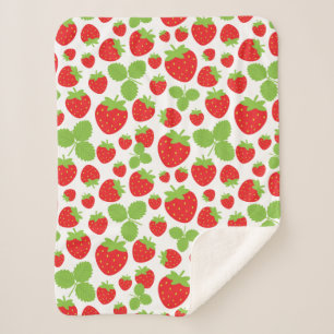 Strawberries Sherpa Blanket