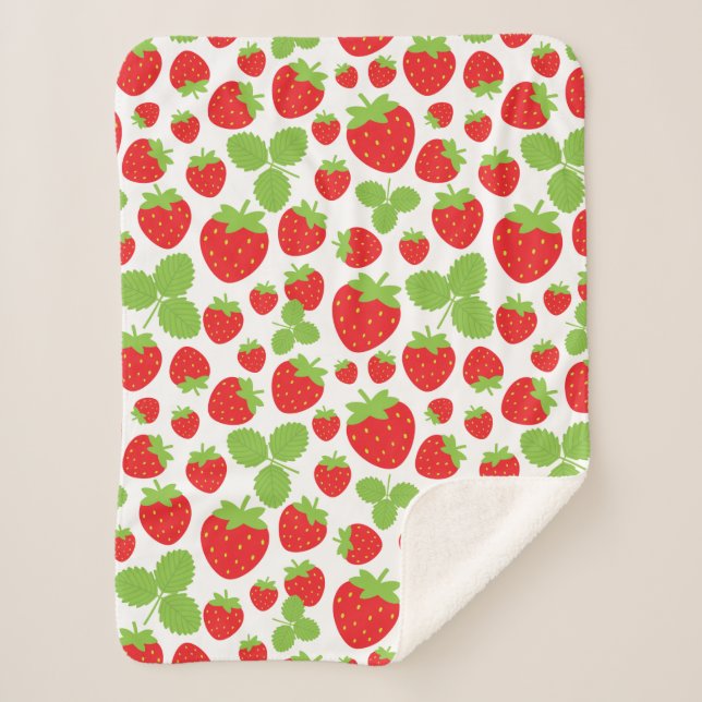 Strawberries Sherpa Blanket (Front)