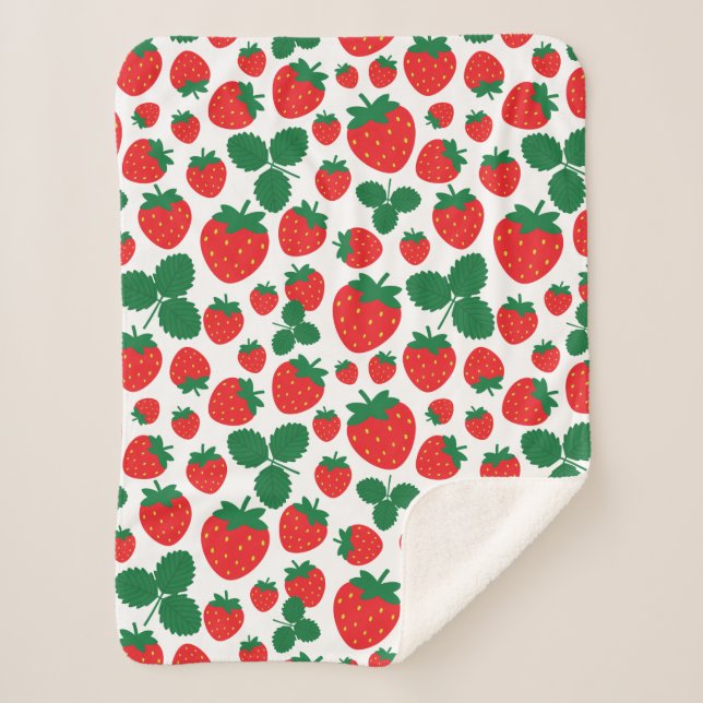 Strawberries Sherpa Blanket (Front)