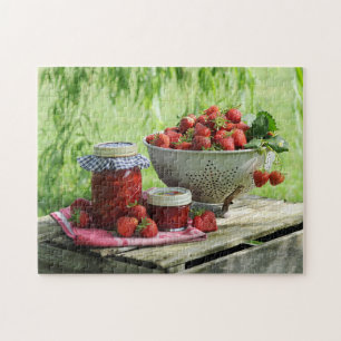 Strawberries Strawberry Picnic Photography Jigsaw Puzzle