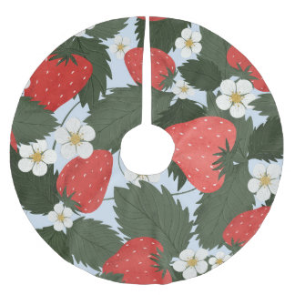Strawberries: summer fruit pattern design. brushed polyester tree skirt
