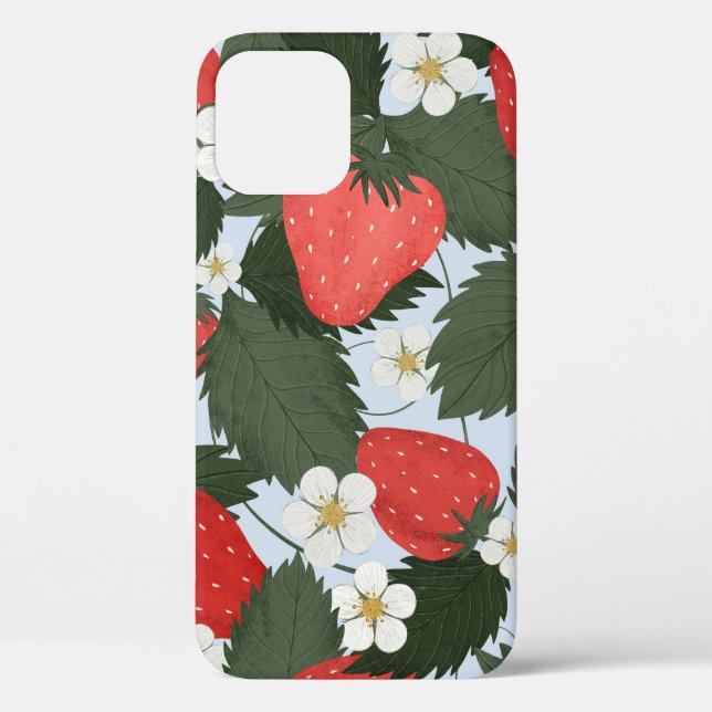 Strawberries: summer fruit pattern design. Case-Mate iPhone case (Back)