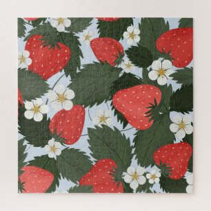 Strawberries: summer fruit pattern design. jigsaw puzzle