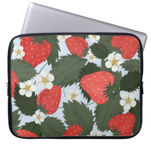 Strawberries: summer fruit pattern design. laptop sleeve