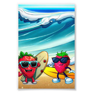 STRAWBERRIES SURFERS PHOTO PRINT