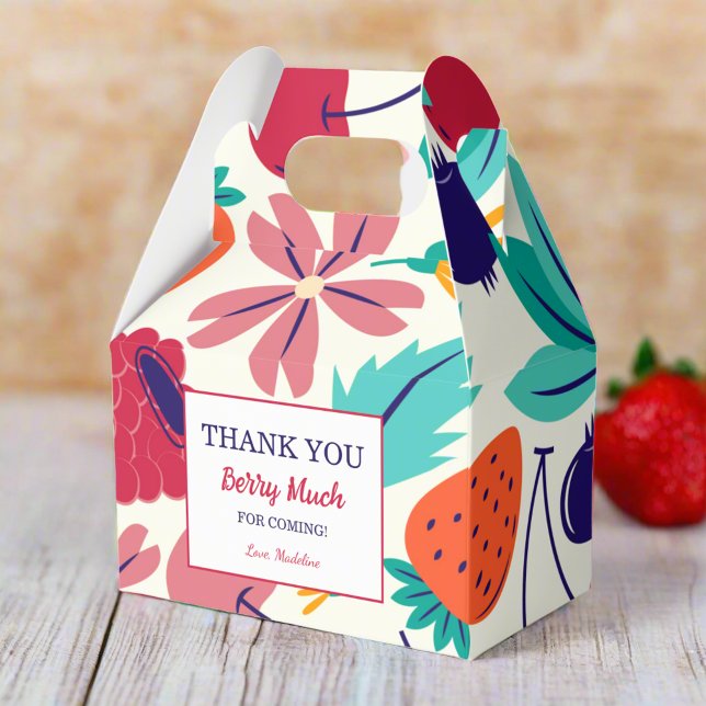  Strawberries Thank You Berry Much Birthday Party Favor Box (Creator Uploaded)
