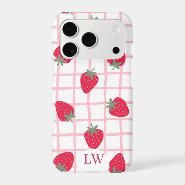 Strawberries & The Initials iPhone 17 Pro Case (Back)