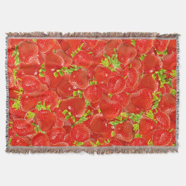 Strawberries Throw Blanket (Front)