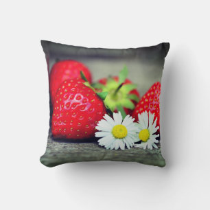 Strawberries Throw Pillow