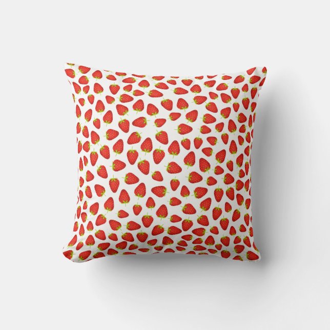 Strawberries Throw Pillow (Front)